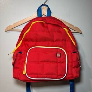 Lego X Target Red Quilted Puffer Bag Backpack School Bookbag Limited Edition New